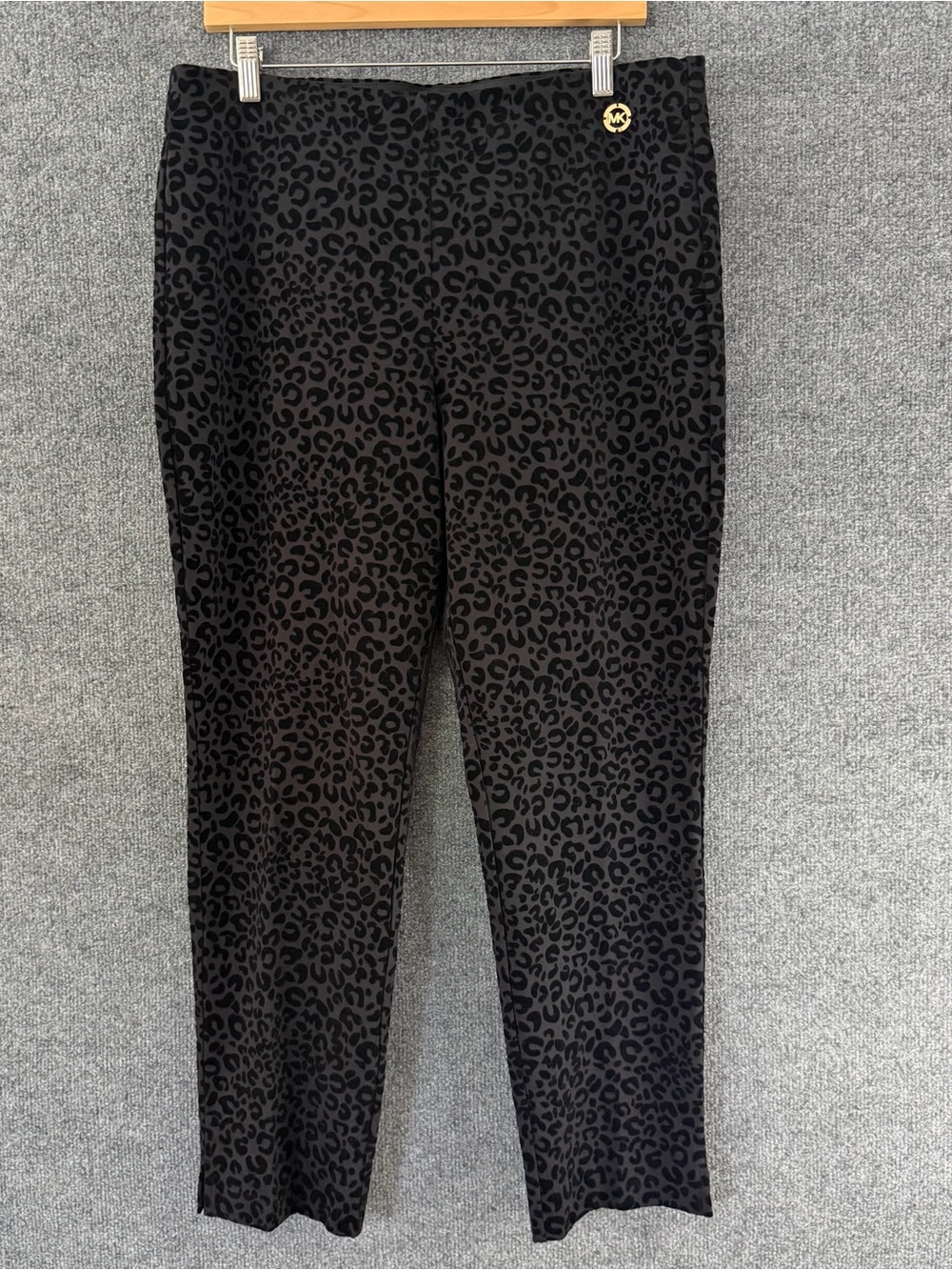 MICHAEL Michael Kors Womens Velvet Feel Leopard Print Pull On Pants Size XL